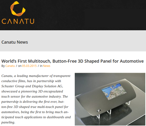 Industrial Monitor - First switchless 3D shaped multi-touch panel for automotive manufacturers a screenshot of a device