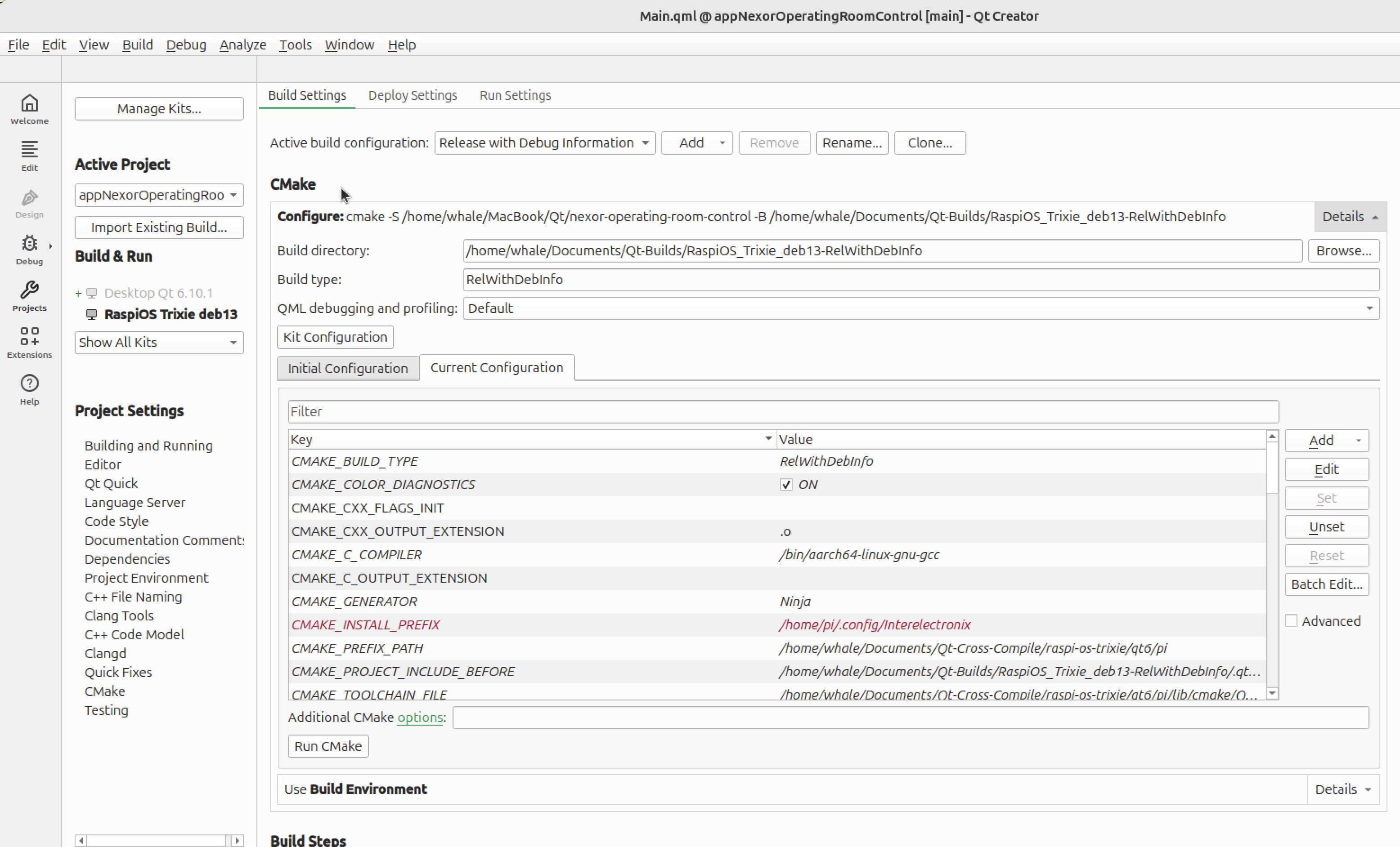 QtCreator Build-indstillinger