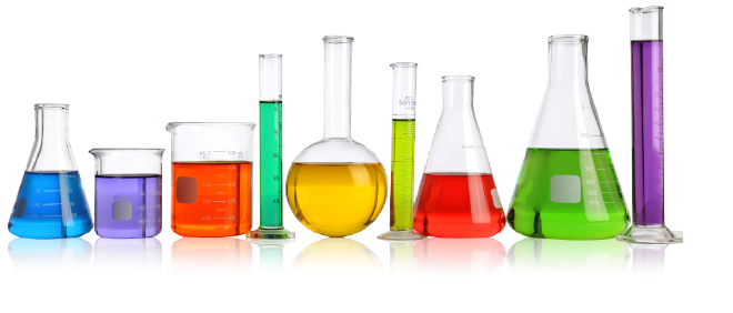 Touch Screen - Resistente agli agenti chimici un gruppo di bicchieri con liquidi di diversi colori