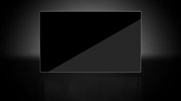 Impactinator® Sticlă - Acoperiri antireflexive: un obiect dreptunghiular negru cu o margine albă