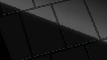Impactinator® Cam - Teknik cam, mavi çizgilere sahip siyah dikdörtgen bir nesne