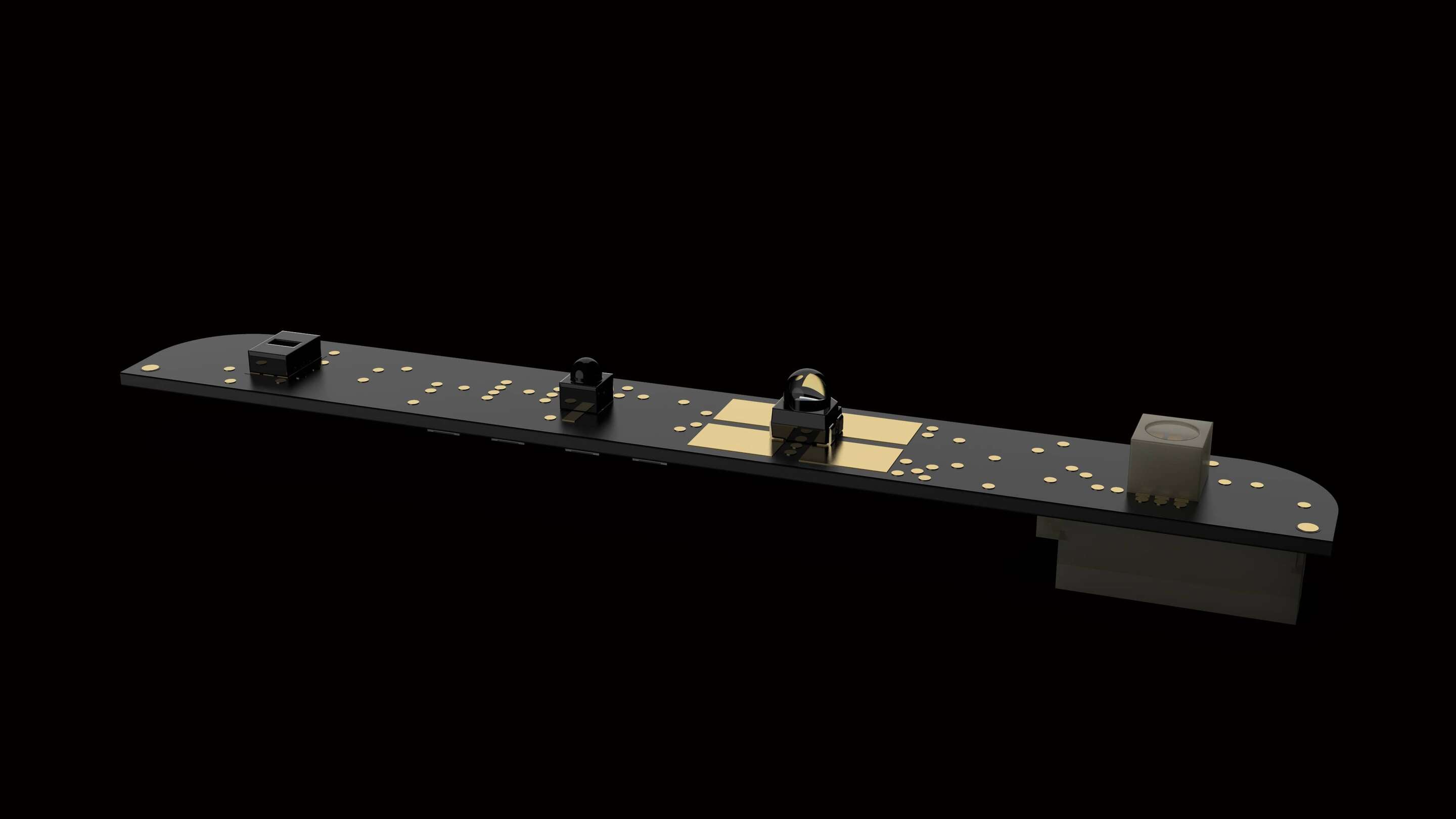 Monitor Industrial - Barra do sensor um objeto preto e dourado com um fundo preto