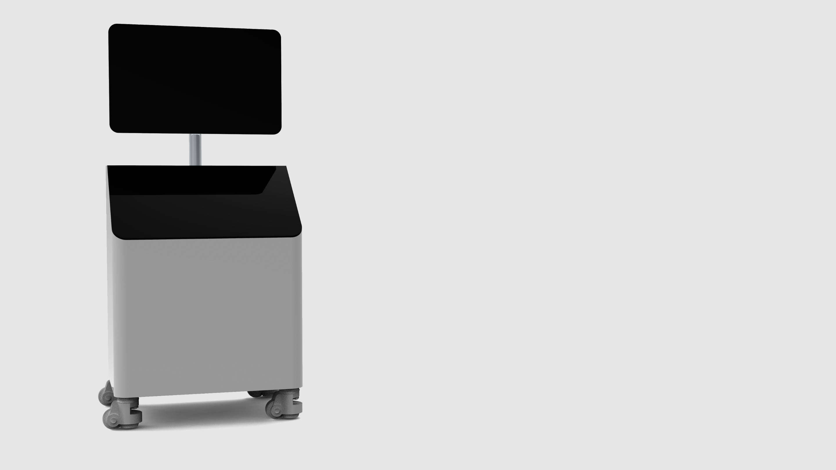 Design - Design konsepter en svart og grå vogn med en skjerm