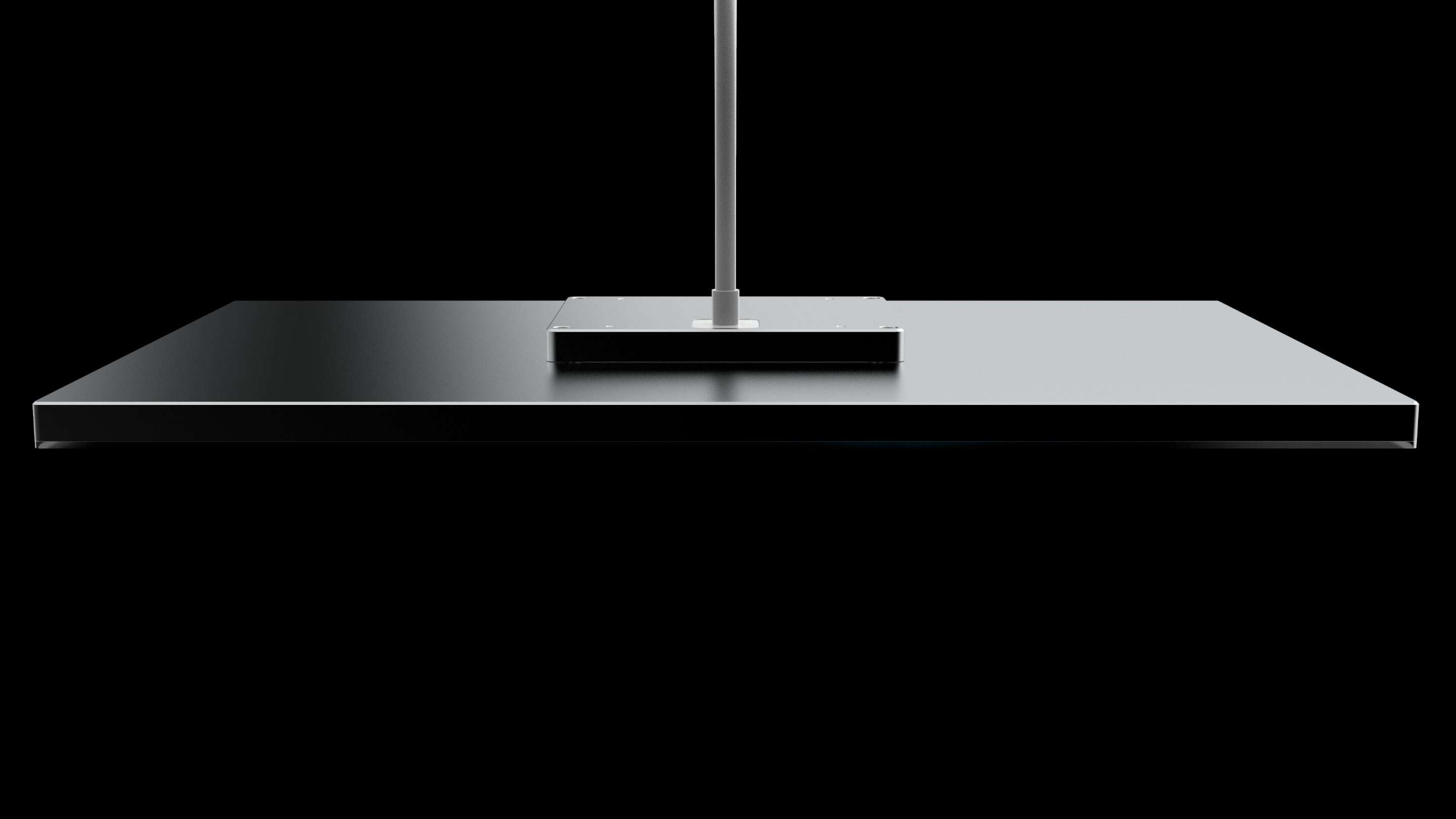 Monitor industrial - soluție cu un singur cablu o masă dreptunghiulară neagră cu un stâlp
