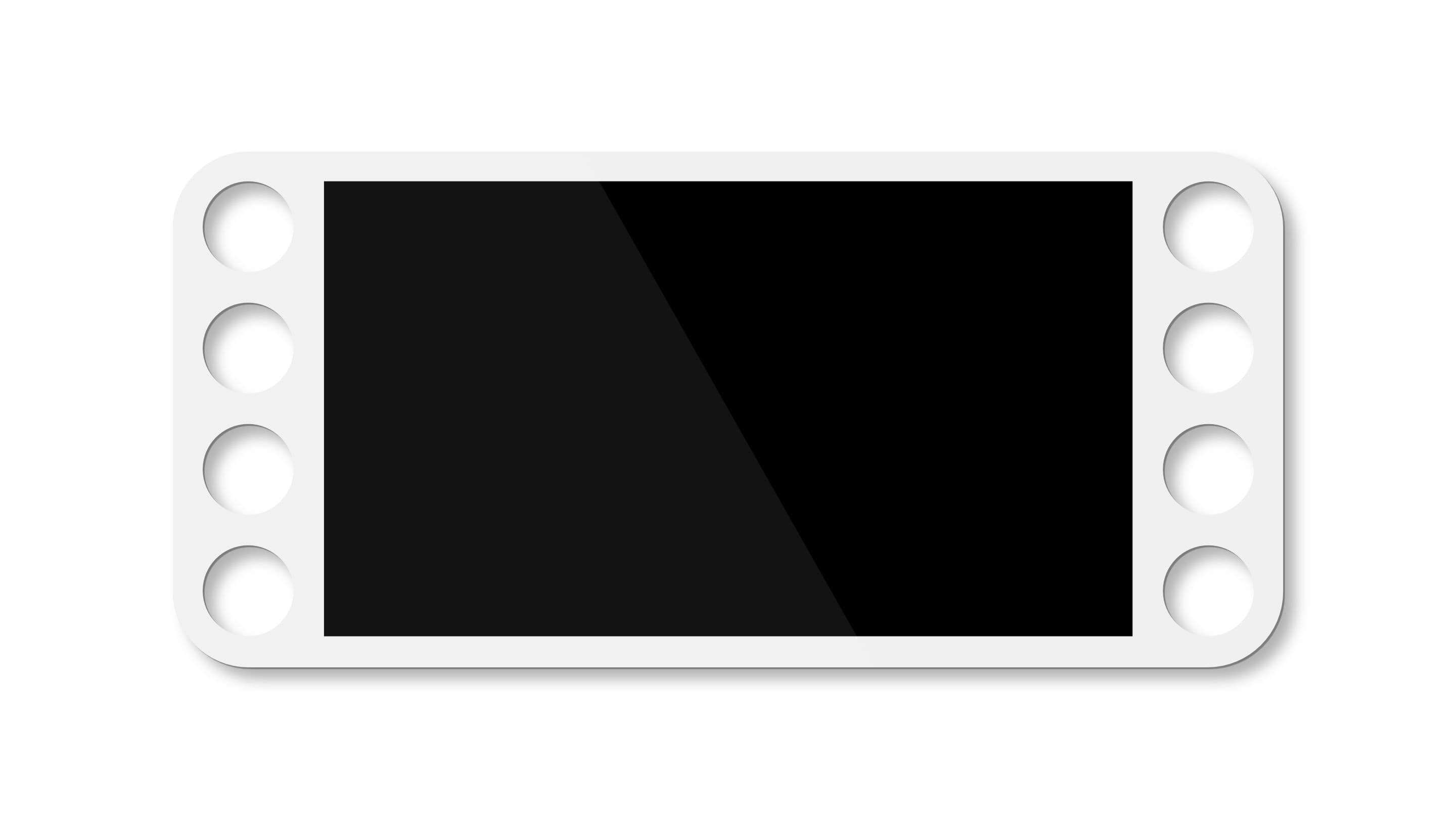 터치 스크린 - 흰색 폴리카보네이트 터치 스크린 보세품 의료 흰색 테두리가 있는 검은색 직사각형 물체