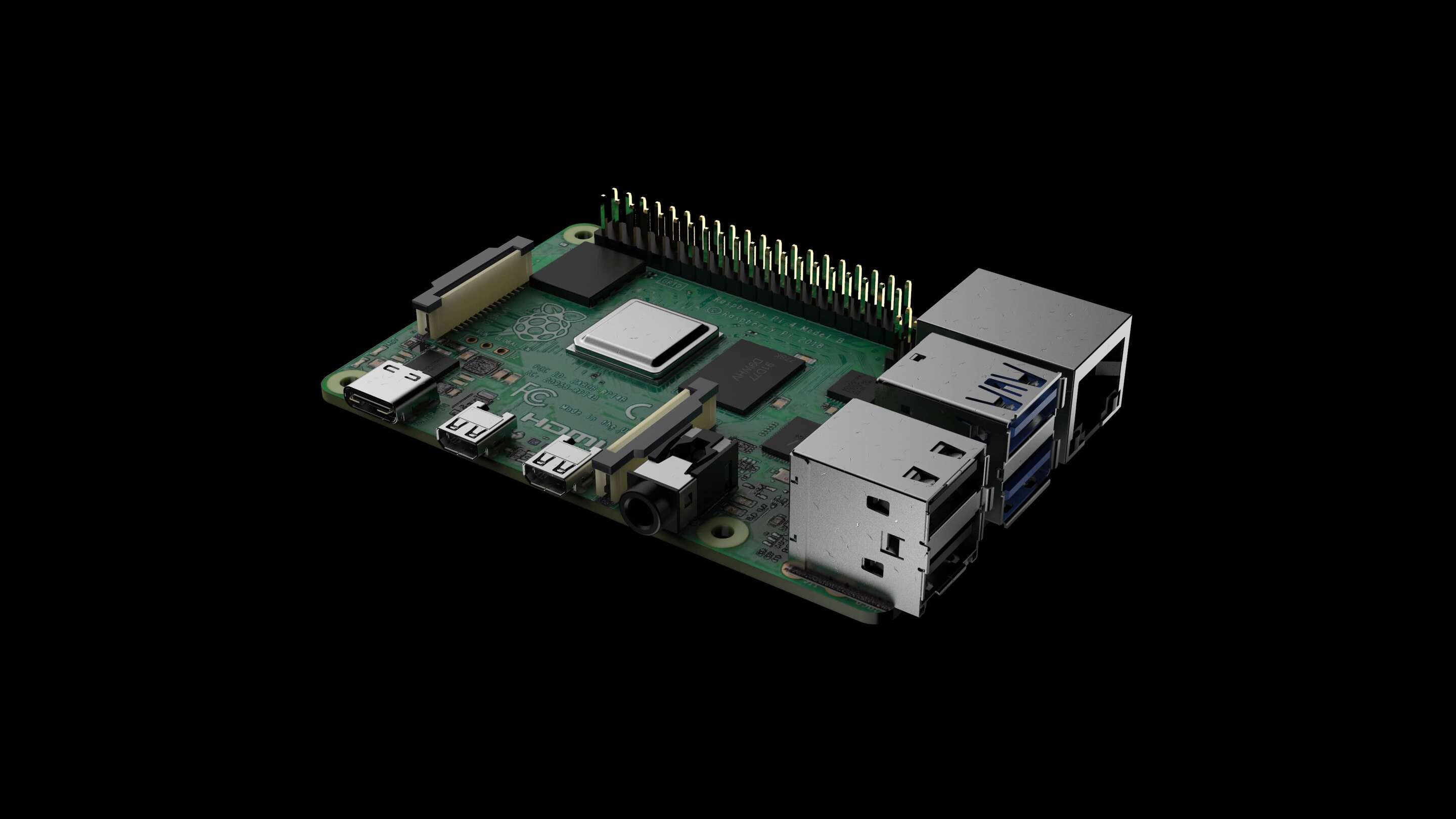 Naka embed na Software Raspberry Pi - Raspberry Pi Monitor (itim) isang close up ng isang circuit board