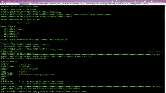 Embedded Software Raspberry Pi - Yocto bumuo ng Raspberry Pi 4 sa isang docker kapaligiran isang screenshot ng isang computer